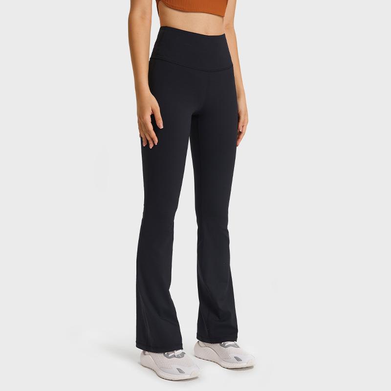 Slightly Stretched Wide-leg Yoga Pants for Women's High Waist, Hip Lift and Abdomen, Casual and Versatile, Comfortable Nude and Elastic Fitness Pants