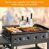 LMETJMA Stainless Steel Griddle Spatula Stand Grill Barbecue Tool Rack Hold Rack Griddle Accessories Holder Clip JT44
