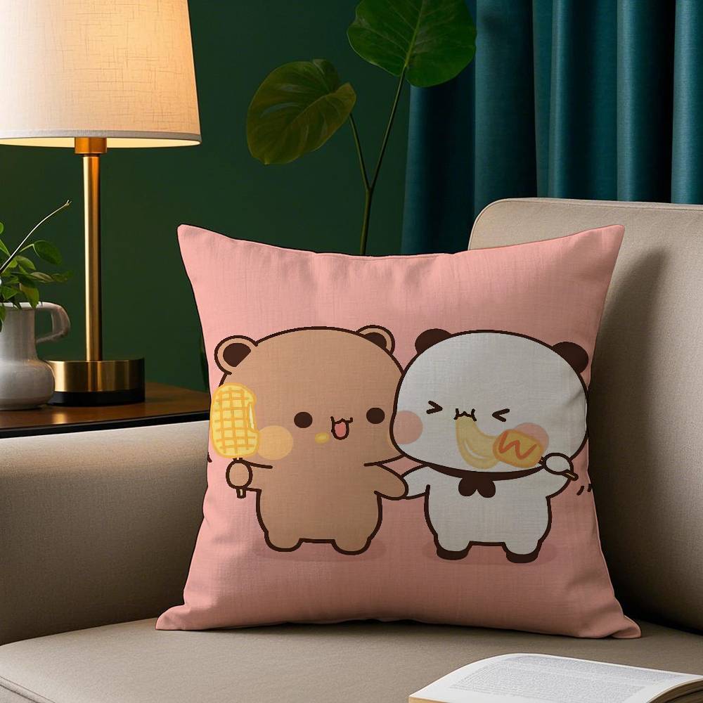 Kawaii Cartoon Bubu Dudu Pillow Case Plush Fabric Soft Pillowcase Double Sided Print Sofa Cushion Cover Throw
