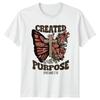 Created With A Purpose T-Shirt Faith Spiritual Christian Religious Birthday