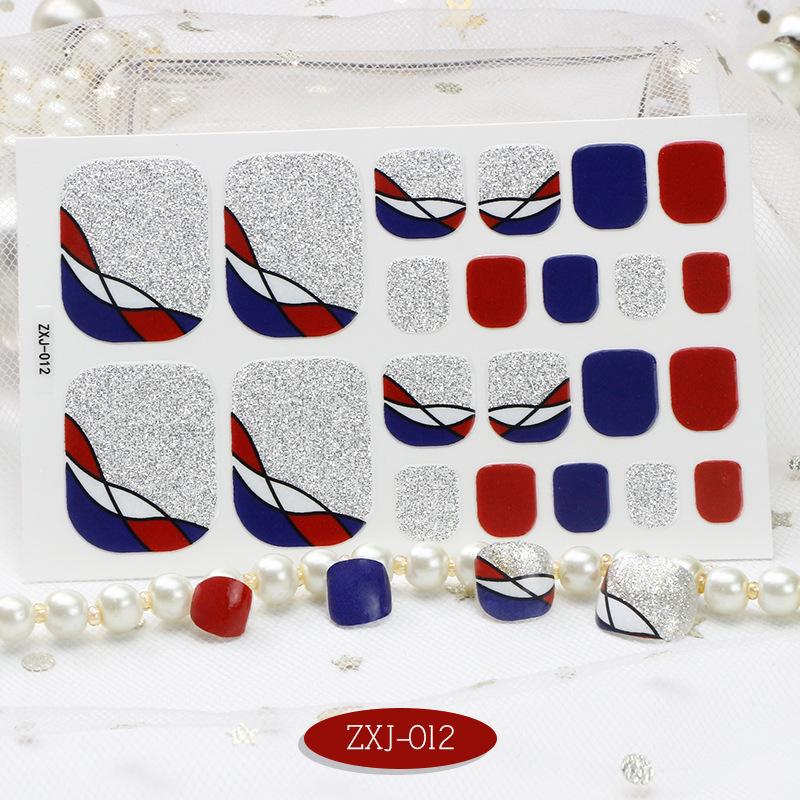 New Summer Foot Stickers Waterproof Beach Toe Nail Stickers Girls Simple Little Chrysanthemum Nail Stickers