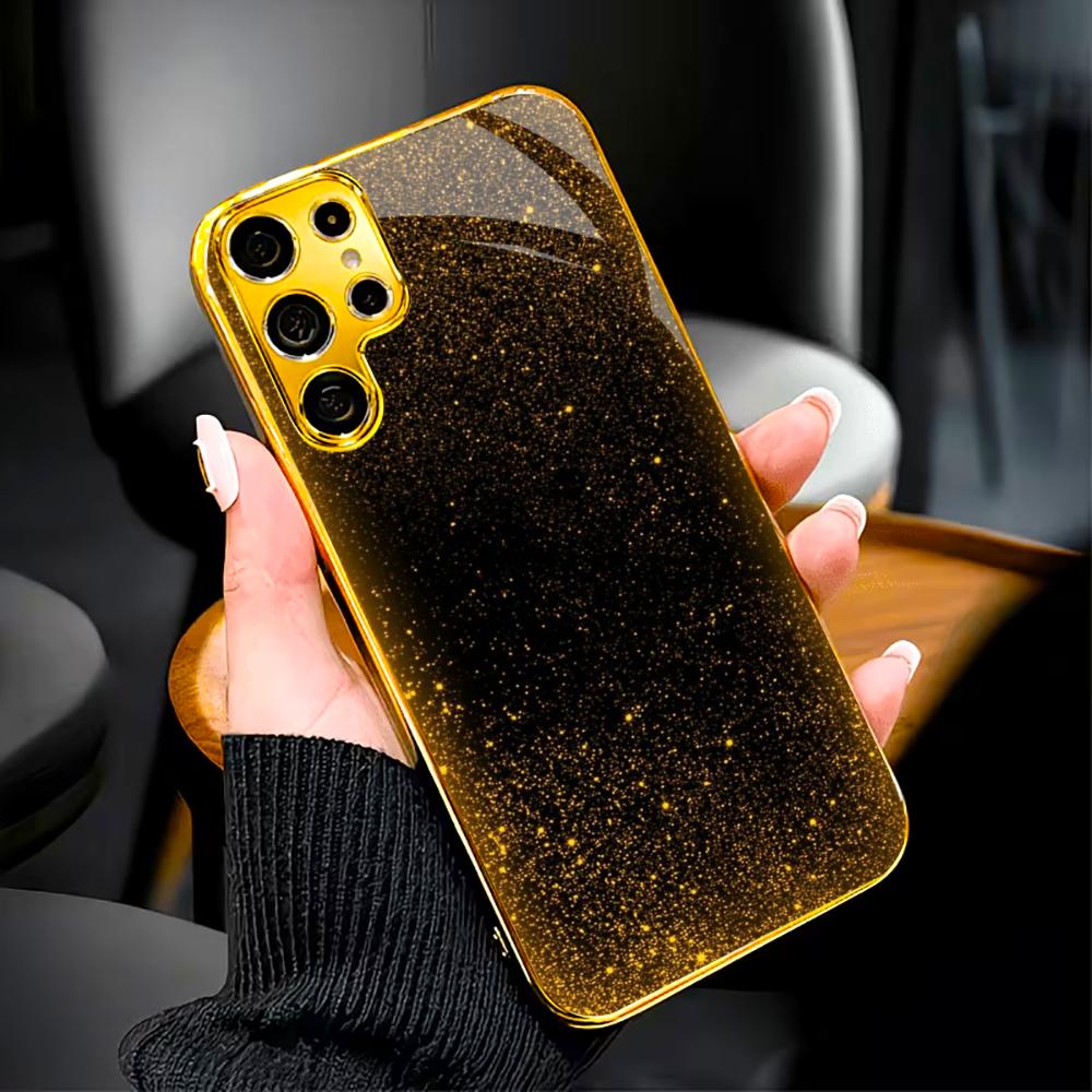 Coque de téléphone tendance dorée nouveau modèle Best-seller Coque de téléphone Coque de téléphone en verre pour Samsung Galaxy S26 S25 S24 S23 S22 FE, Ultra, Plus