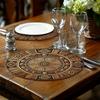 Bohemian Circular Placemat 13.8 Inch Washable Placemat Geometric Design Table Mat Party Decorations Kitchen Accessories