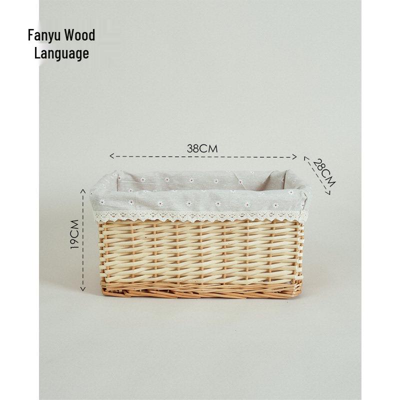 Woven Bamboo Fabric Storage Basket for Snacks and Sundries