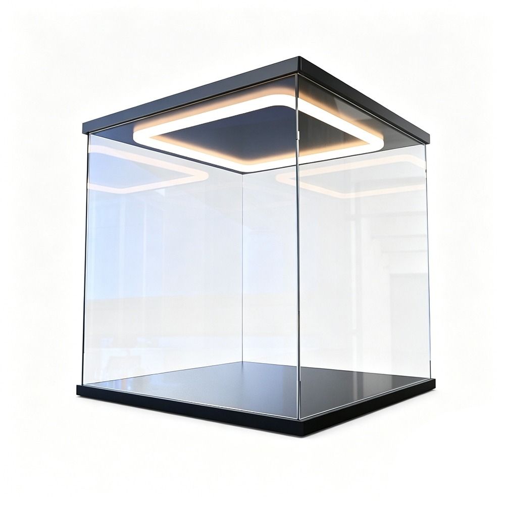 Clear Acrylic Acrylic Display Case Ring LED Lights Dust-proof Display Box High Transparent Modern Style Storage Box