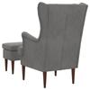 Armchair with Ottoman 2 pcs. Dark Grey Velvet