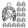2026 Best!! Horseshoe Charms Alloy Charms for Jewelry Making 20Pcs Silver Western Cowboy