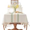 Embroidered Coffee Leaves Flower Fringed Tablecloth Rectangular Coffee Table Tablecloth Table Cloth