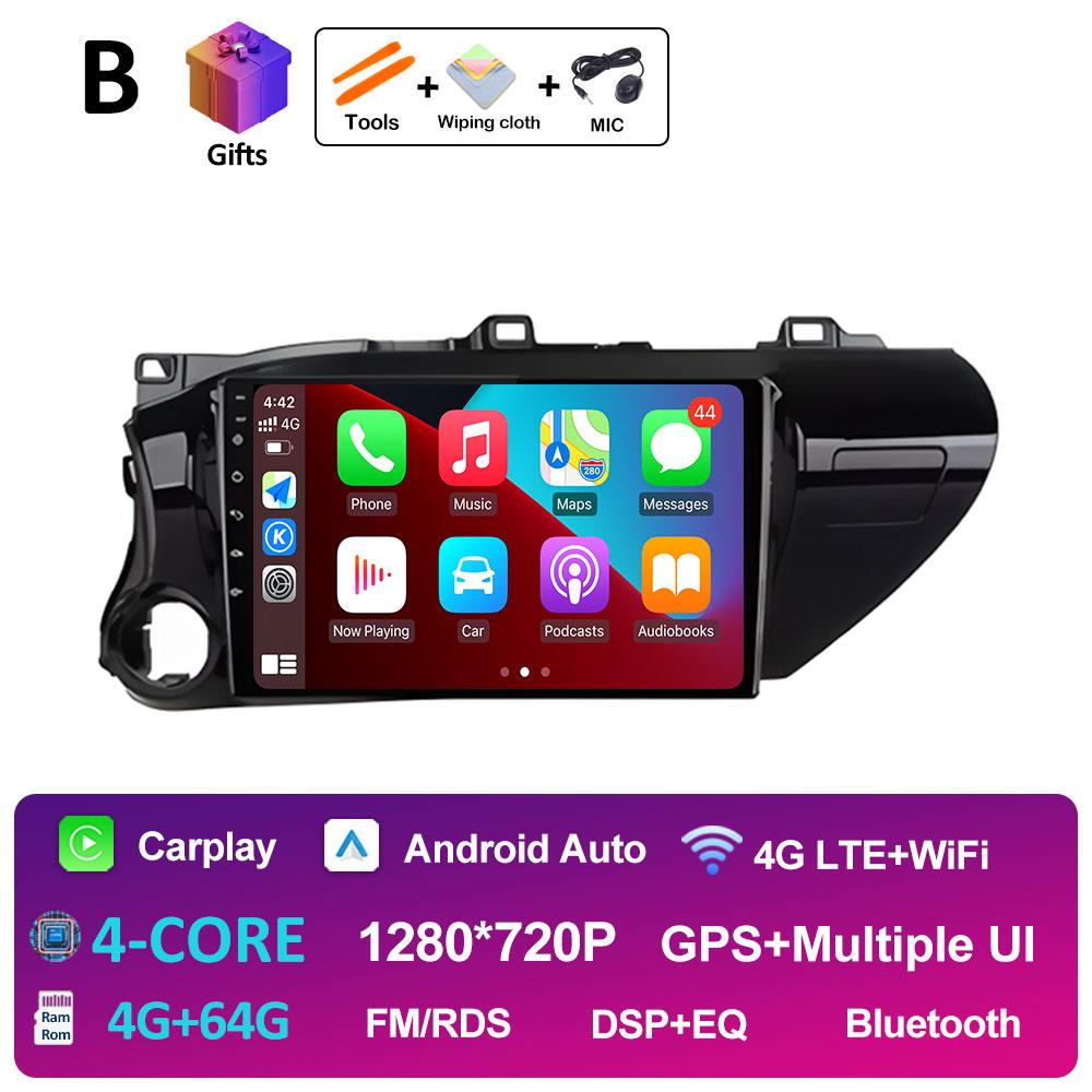 Intelligent System GPS Navigation For Toyota Hilux 2016 2017 2018 Car Multimedia Video Radio Player DSP Stereo QLED IPS Screen