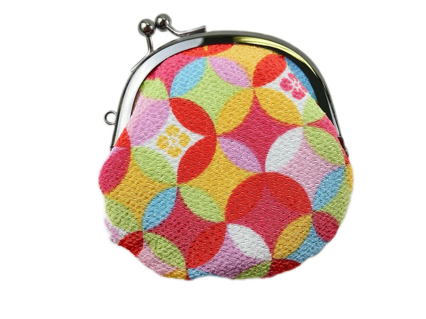

Uni Made in Futago Japanese Clasp Mini Wallet (0218) Seni, Japan, Chirimen, Pattern, 2.5-inch [Colored Shippo, Pink]