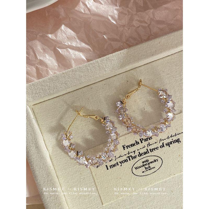 No Spirit, No Spirit ~ Flash Zircon Crystal Earrings 2025 New Arrival Best Selling Earrings Female Niche Style Temperament Entry Lux Ear Studs