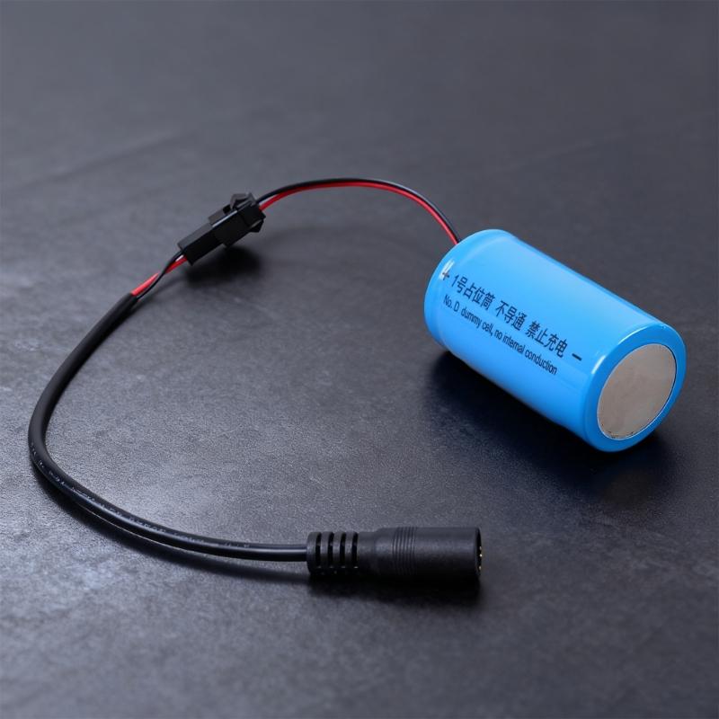 NonConductive LR20 D Battery Adapter Spacer Tube Featuring 5.5x2.1mm Female Port For External Adapter Connection