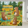Funny Capybara Shower Curtain Waterproof Polyester Fabric Lovely Nature Wildlife Bath Curtain Japanese Style Bathroom Decor