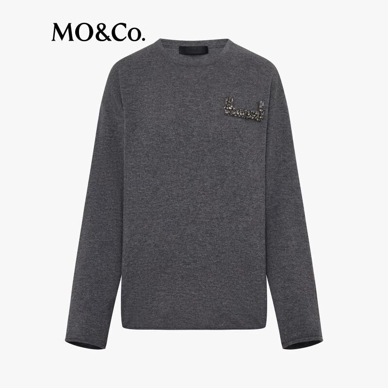 MO&Co. 2025 Spring Cashmere Blend Embroidered Sweater