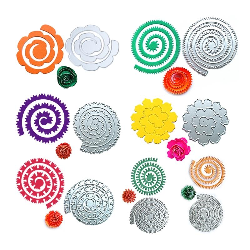 Metal Die Cuts Curly Flower Embossing Stencil Cutting Dies for Card Making Scrapbooking Paper DIY Template Handmade