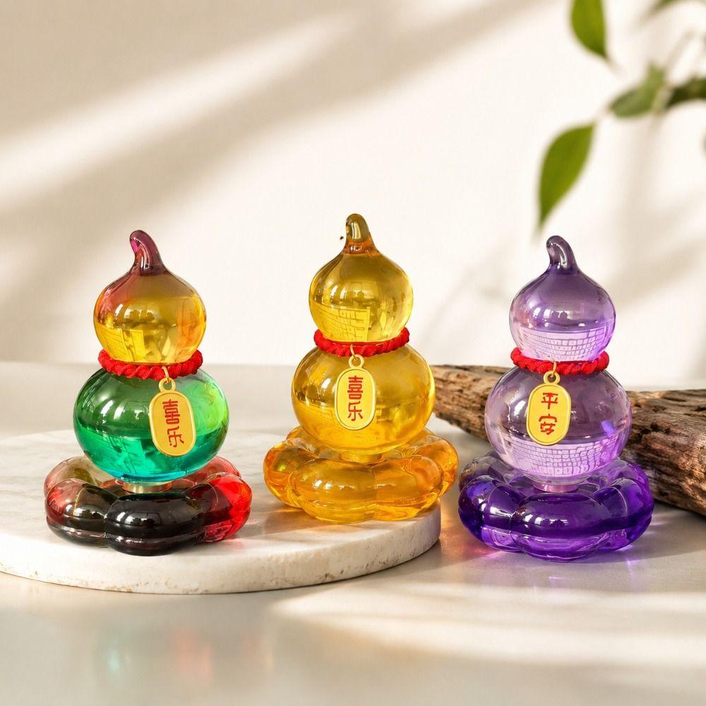 Creative Spinning Car Ornament Rotatable Mini Gourd Statue Rotating Gourd Ornament Table Decor