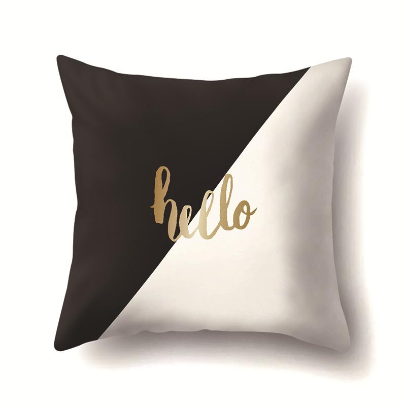 

Креативная наволочка в стиле Инс, черно-белая, полиэстер, для украшения автомобиля, дома, с принтом, на поясничную подушку No pillow core