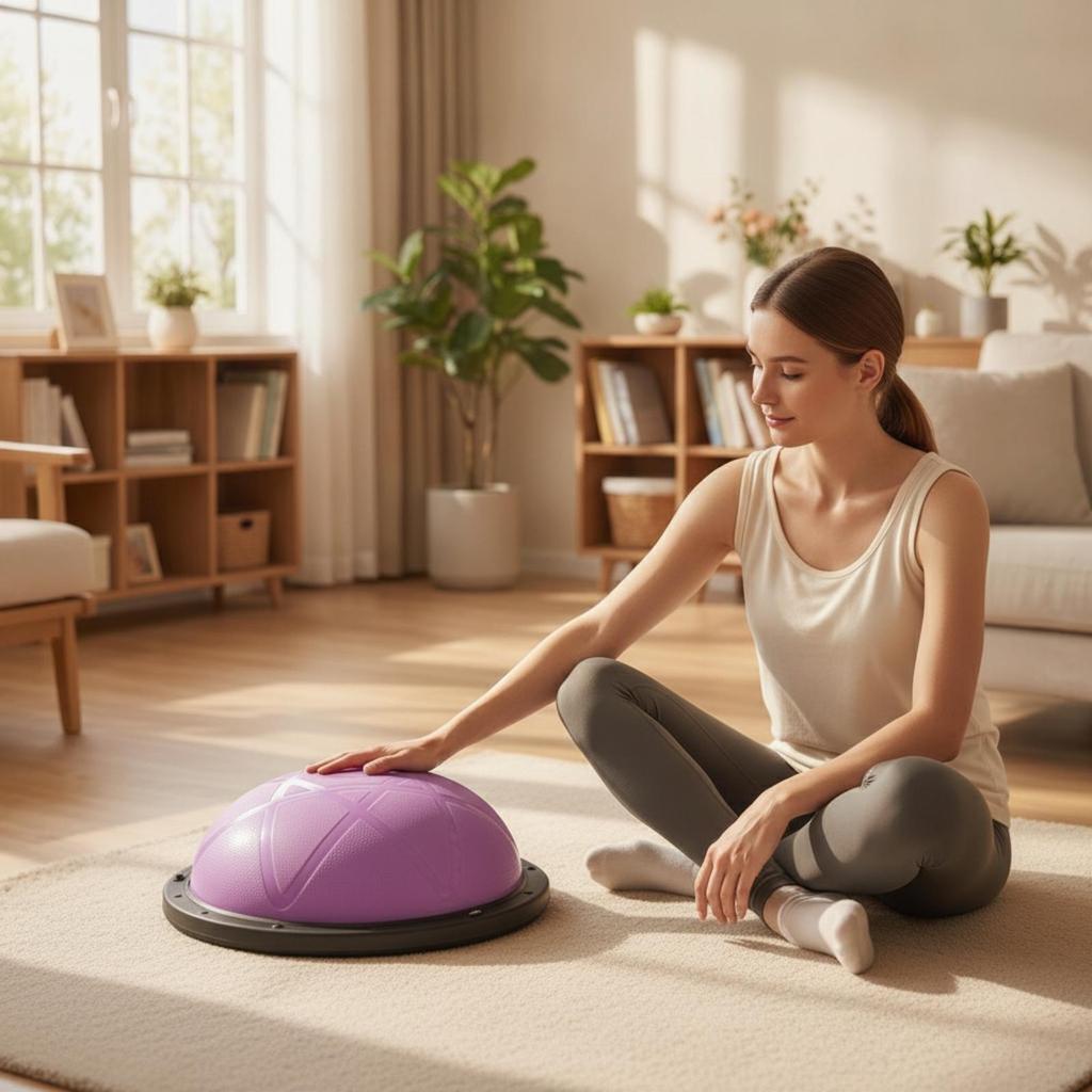 Half-Dome Balance Instructor Textured Dome with Platform Half Exercise