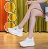 8CM Heel Sneakers Genuine Leather White Platform Sneakers for Women Chunky Platform Women New Sneaker Shoes Wedge Heel