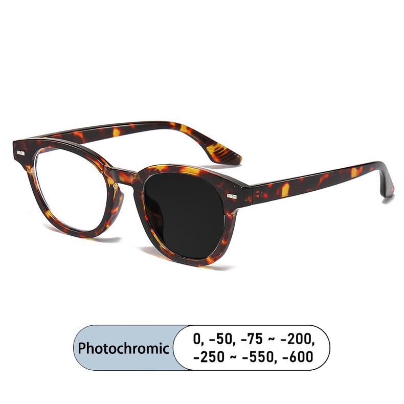 New Luxury Rivet Elliptical Frame Myopia Glasses Prescription Nearsight Anti Blue Light Men Eyewear