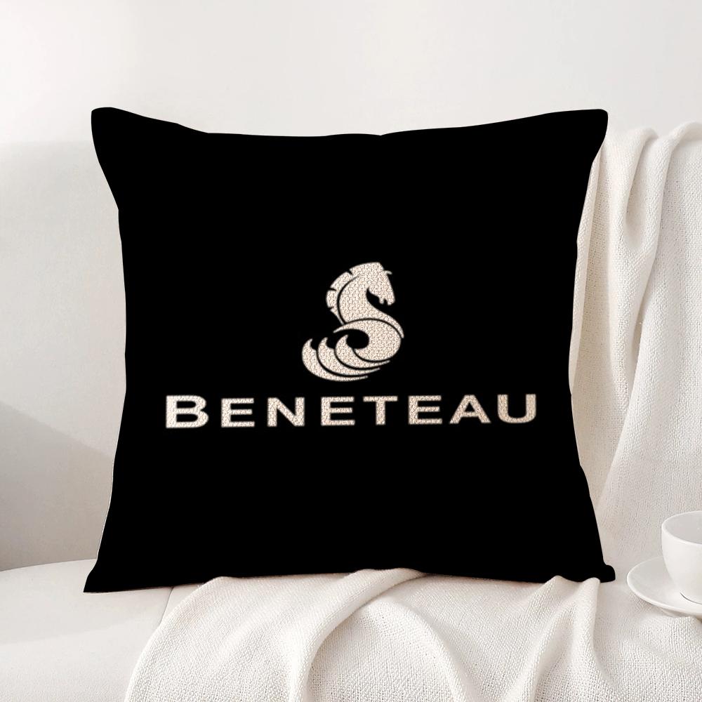 Cartoon BBeneteauS YYachts Cushion Cover Natural Linen Organic Fabric DoubleSided Printing Sofa Home Decor Breathable