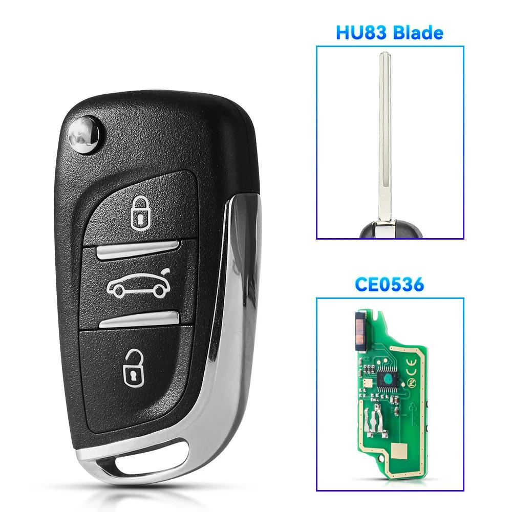 KEYYOU 434MHz ASK FSK Modified Flip Remote Key For Peugeot 407 307 For Citroen C2 C3 C4 C5 C6 C8 PICASSO CE0523 CE0536 VA2/HU83