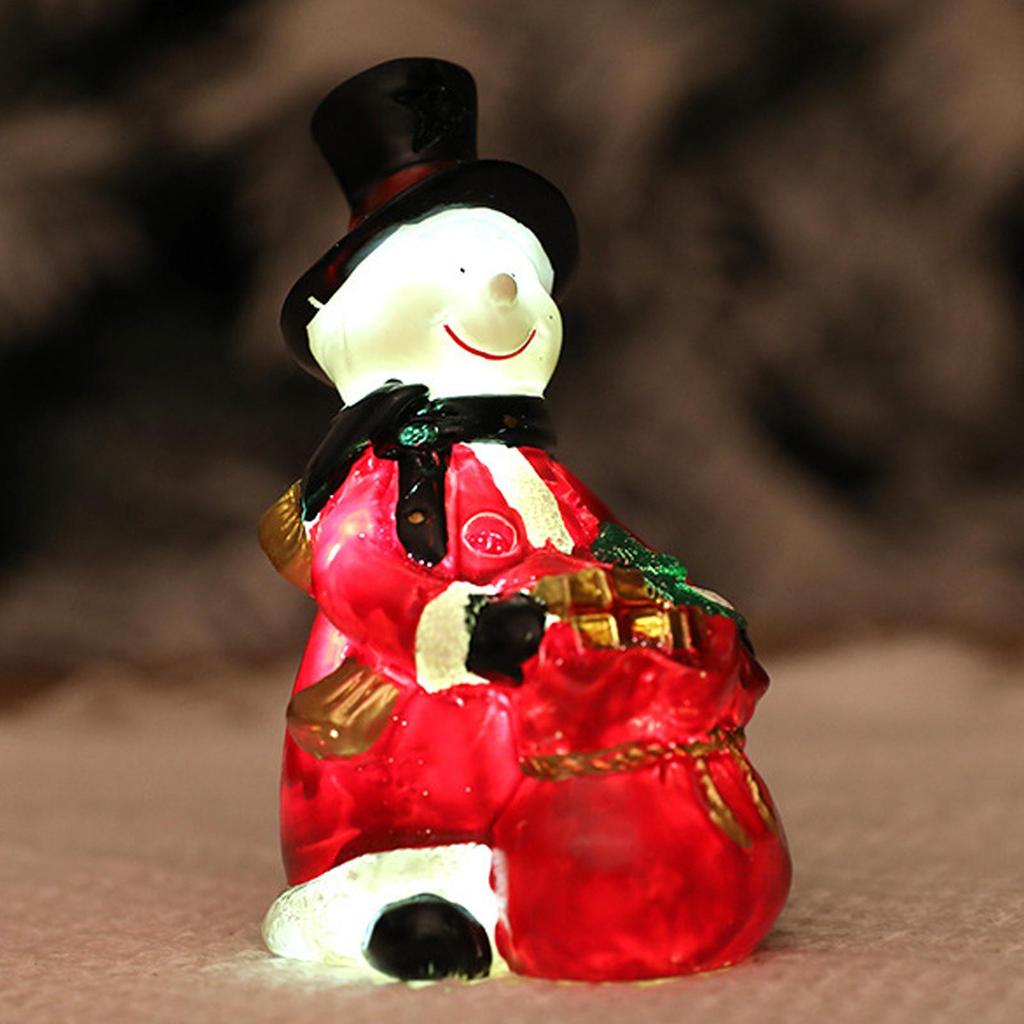 Christmas Figurines Resin Statue Seasonal Decorations Santa Claus Snowman Desktop Sculptures For Indoor Party Bookshelf Mantel