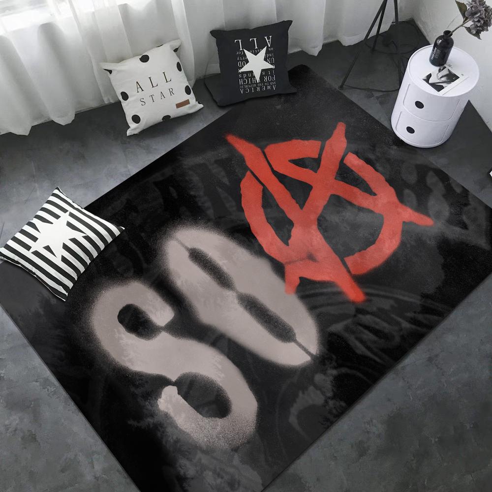 

Сини анархії Американські килимки для кімнати Протиковзкі Вбирають воду Довгий смугастий килимок Подушка Килимок для спальні Вітальний килимок 40x60cm