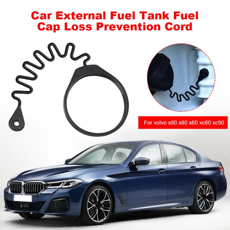 Fuel Tank Cap Cover Line Cable Wire with Ring Car Fuel Tank Cap Cover Line Cable 31336424 Black for Volvo S60 S80 S40 V40