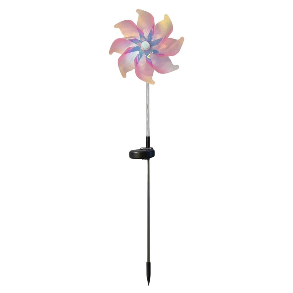 2pc Solar Powered Windmill Lawn Lights Outdoor Garden Decorative Stake Lights Rotating Windmill Yard Landscape Lighting
