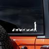 Reflective Lady Cats Follow Woman Vinyl Stickers for Car Van Truck SUV Body Side Window Animal Graphic Decals Decor Accessories