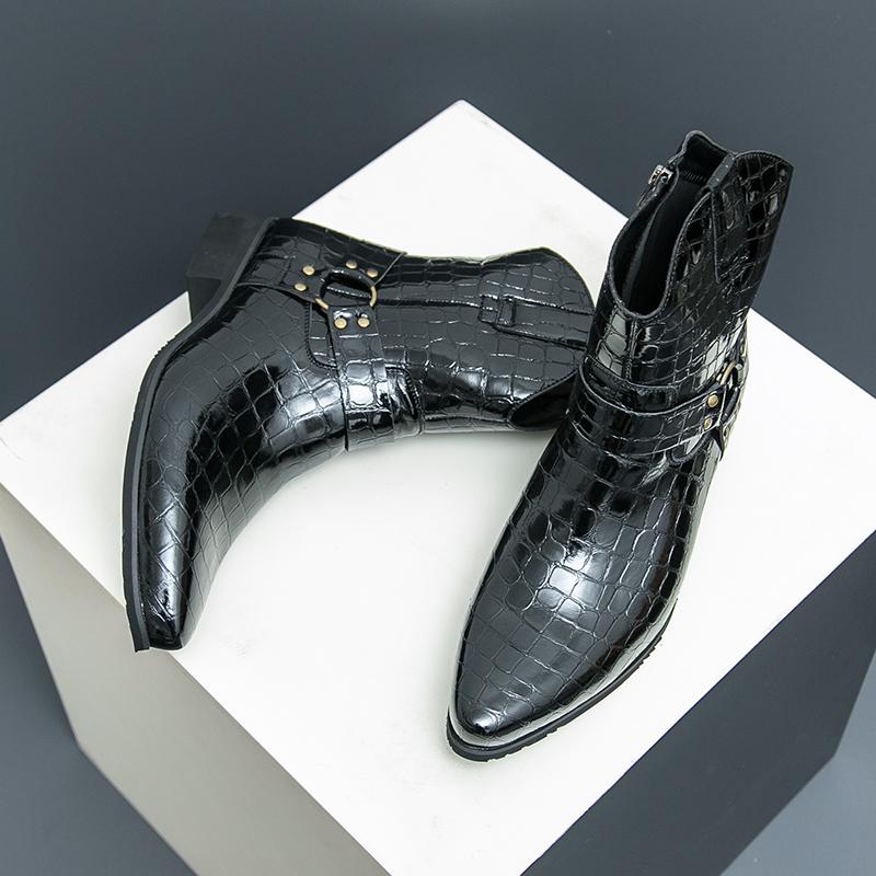 Pointed Toe Mens Chelsea Boots Comfortable Leather Ankle Boots Versatile Side Zipper Black Brown Mens Boots Leisure Walk Botas