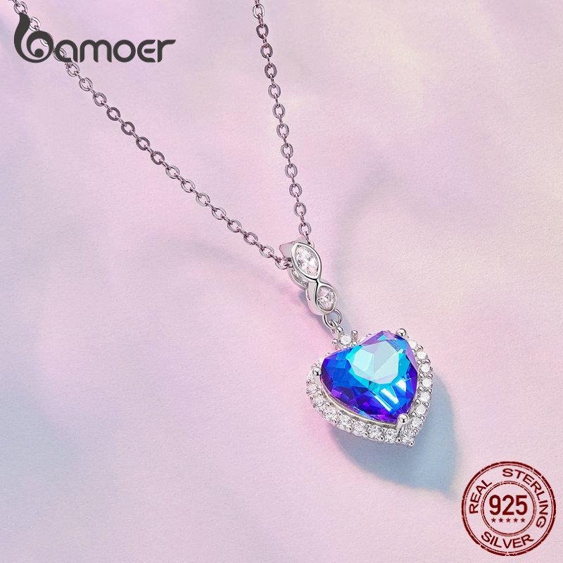 Bamoer 925 Silver Heart of the Sea Charms Christmas Star Moon Wedding Beads For Women Fit DIY Bracelet Necklace Jewelry