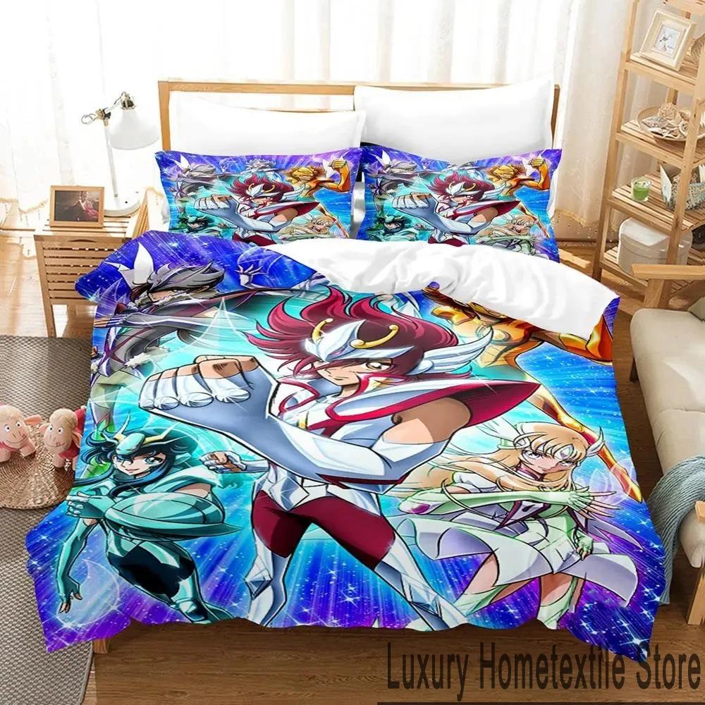 3D Print Anime Saint Seiya Bedding Set Boys Girls Twin Queen King Size Duvet Cover Pillowcase Bed Boys Adult Home Textileextile