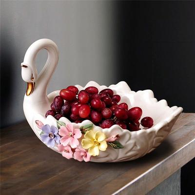 Elegant Ceramic Swan Fruit Bowl & Swan Ashtray Stylish Home Decor Perfect Gift Idea Easy To Clean Trendy Kitchen Accessories
