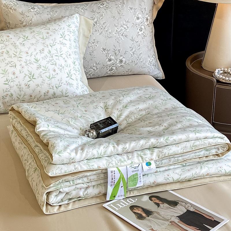 

Комплект из четырех предметов: одеяло из ледяного шелка для прохладного лета, 100 летних одеял, простыни, наволочки 2.0m bed