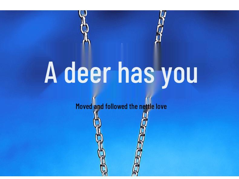 Deer with You Sterling Silver Necklace - Bouncing Heart Pendant, Ideal Gift for Women, Girlfriend's Birthday, or Christmas.