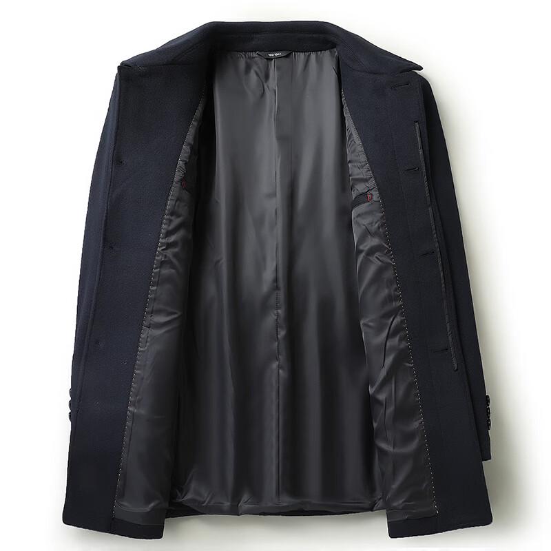 DIBINZE Men's Winter Executive Lapel Wool Blend Overcoat