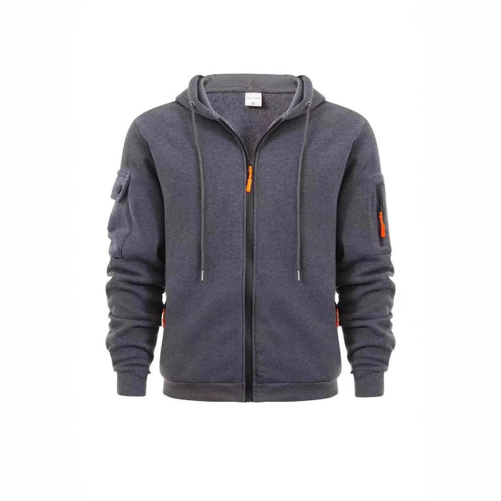 Men's Multi-Pocket Plus Size Cardigan Hoodie - Spring/Autumn Casual Sports Jacket