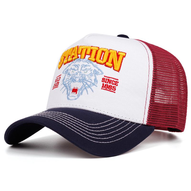 Fashion New Station Tiger Head Truck Hat Street Dance Hip Hop Hat Daily Cycling Sunshade Baseball Hat Mesh Hat