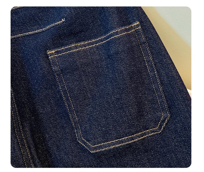 Women's Denim Blue Wide-Leg Jeans - Spring/Autumn 2026 Fashion: Curved Straight-Leg Style