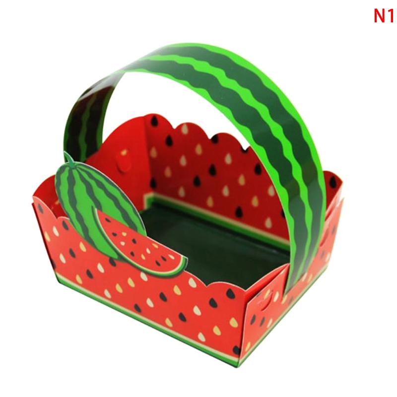 10Pcs Sweet Strawberry Candy Box Strawberry Gift Box Birthday Party Supplies Party Decor Fruit Favors Bag Cookie Cake Box