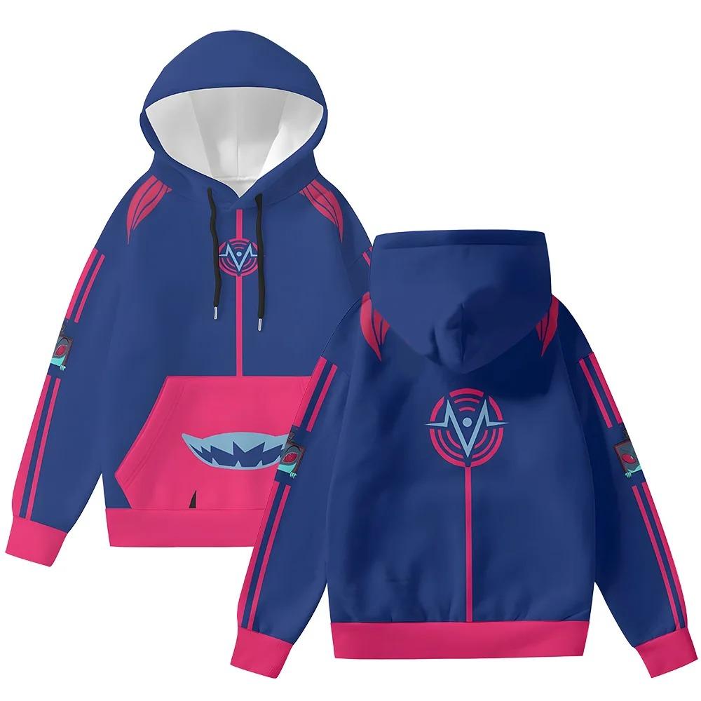 HazbinHotel Vox Hoodies Unisex Cosplay Pullover Helluva Boss Gift Fans Clothing Autumn Winter Long Sleeve High Street 3D Printed Mens Women Sweatshirt