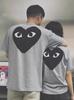 Unisex Crew Neck Short Sleeve Loose Fit Japanese Fresh T-Shirt Heart Geometric Print 100% Cotton Top