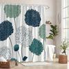 1pc Modern Simple Geometric Chrysanthemum Shower Curtain - Polyester Fabric, Machine Washable, Suitable for Bathroom Decoration