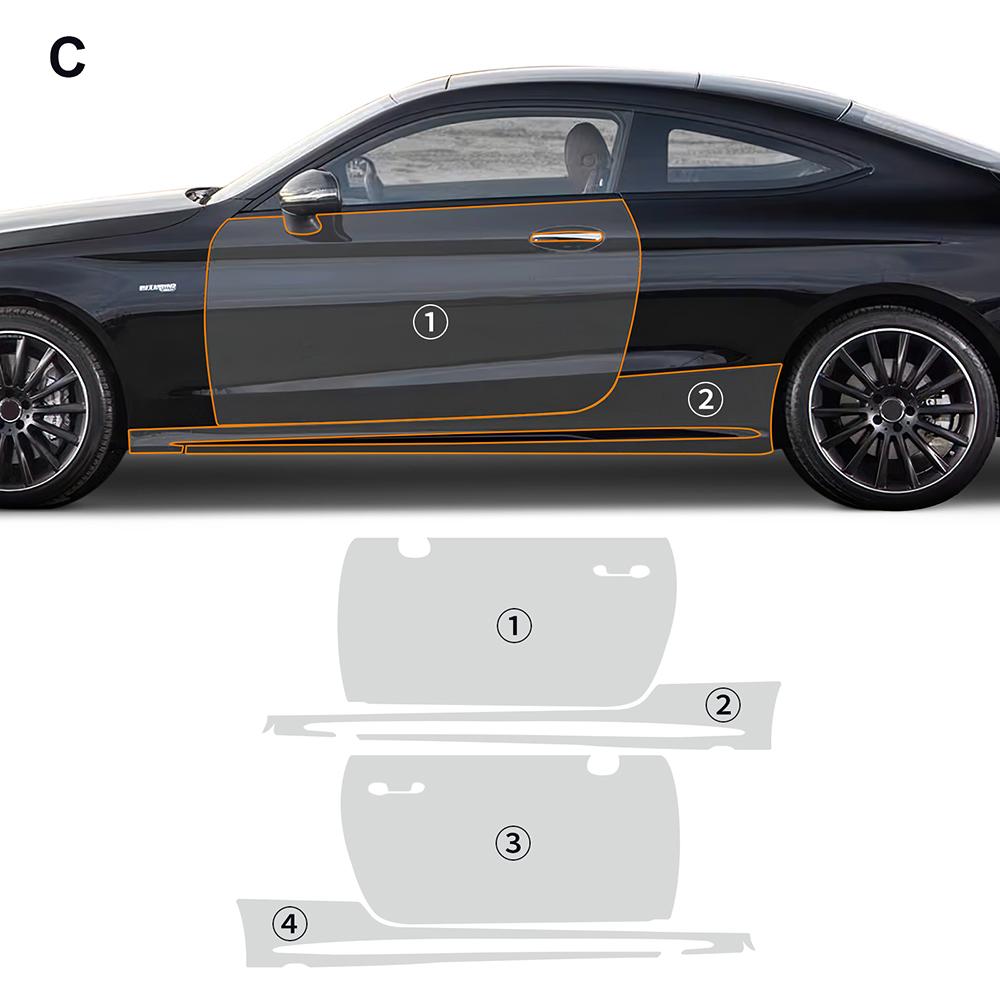 TPU Invisible Car Bumper Paint Protection Film Clear Bra PPF Decal Kit for Mercedes BENZ C-CLASS C205 AMG C43 COUPE 2019-2025