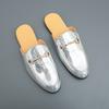 Fashion Patent Leather Brands Designer Mens Casual Business Italian Plus Size 46 Men Half Shoes Fashion Mules Man Social Slides Slippers
