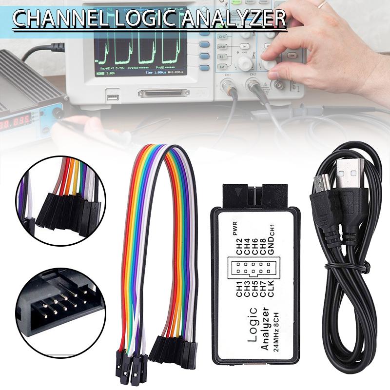 

Idl 24 МГц 8-канальный логический анализатор USB 8-канальный логический анализатор для MCU ARM FPGA