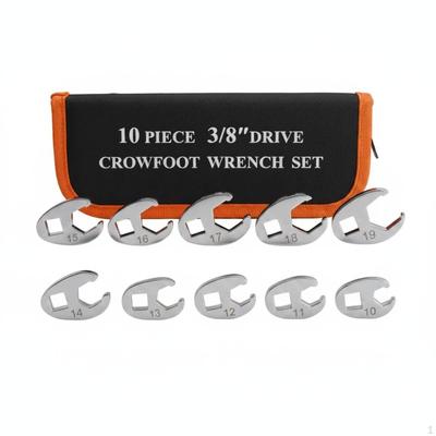 10 Pieces 3/8 Inch Drive Flared Nut Wrench Set Various Sizes Brake Line Tool Kit Portable