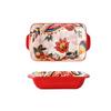 Red Tableware Creative Ceramic Dinner Plates Rice Bowl Household Wedding Celebration Dishes and Plates Chinese New Year Plates